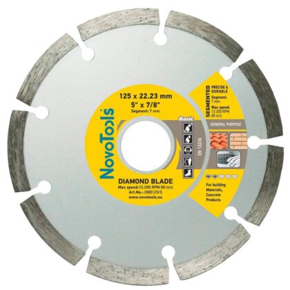 Gyémánt vágótárcsa NovoTools Basic 125x22.23 mm, szegmentált