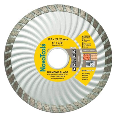 Gyémánt vágótárcsa NovoTools Basic 125x22.23 mm, turbóhullám
