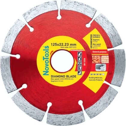 Gyémánt vágótárcsa NovoTools Profi 125x22.23 mm, Segment