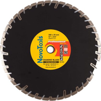 Gyémánt vágótárcsa NovoTools Professional 300x8x20 mm, mélyvágás