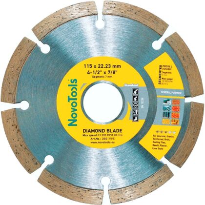 Gyémánt vágótárcsa NovoTools Standard 115x7x22,23 mm szegmentált