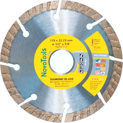 Gyémánt vágótárcsa NovoTools Standard 115x7x22,23 mm turbó