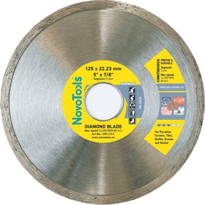Gyémánt vágótárcsa NovoTools Standard 125x22.23 mm folytonos