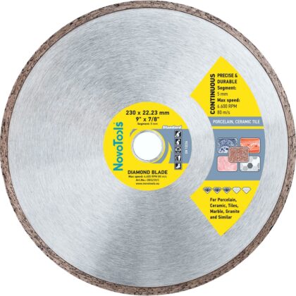 Gyémánt vágótárcsa NovoTools Standard 230x5x22.23 mm folytonos