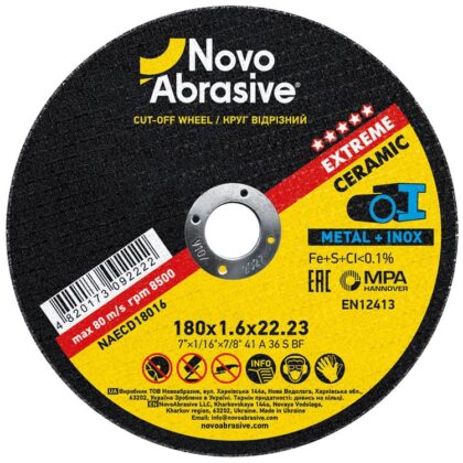 Vágókorong fémhez NovoAbrasive Extreme 41 180x1.6x22.23 mm