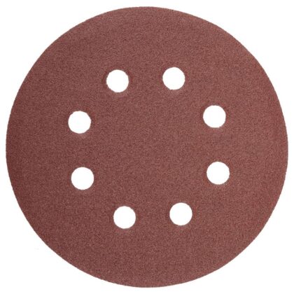 Csiszolókorongs tépőzáras NovoAbrasive 125 mm P80, 8 lyukkal, készlet 5 db.