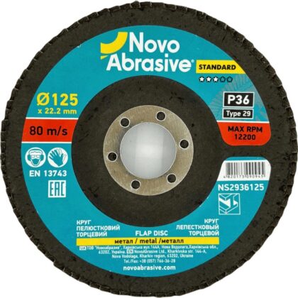 Lamellás korong NovoAbrasive Standard T29 125x22.22 mm, P36