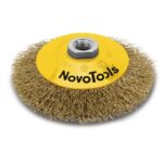 NovoTools Bevel Kefe hullámosított Huzal sárgaréz bevonatú, 125 mm