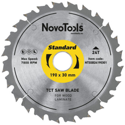 TCT fűrészlap NovoTools Standard 190x20 24Т laminált