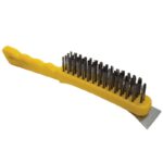 NovoTools Kézi fém Kefe, Steel Huzal kaparó, műanyag nyél, 4x16