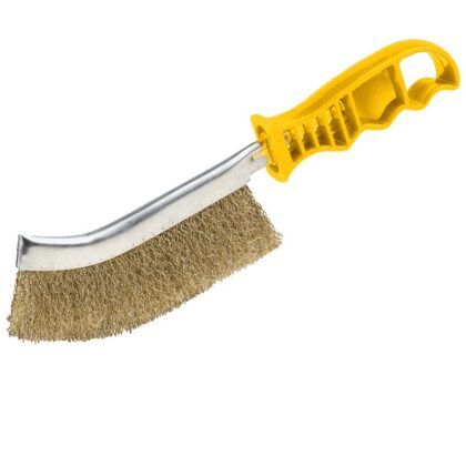 NovoTools Kézi fém Kefe, Brass-Coated Huzal sárga műanyag nyél, 250 mm