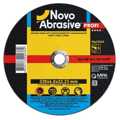 Csiszolókorong fémhez NovoAbrasive 1 230x6.0x22.23