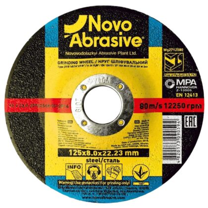 Csiszolókorong fémhez NovoAbrasive 27 125x8.0x22.23 mm