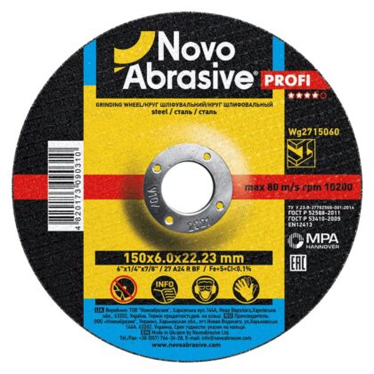 Csiszolókorong fémhez NovoAbrasive 27 150x6.0x22.23 mm