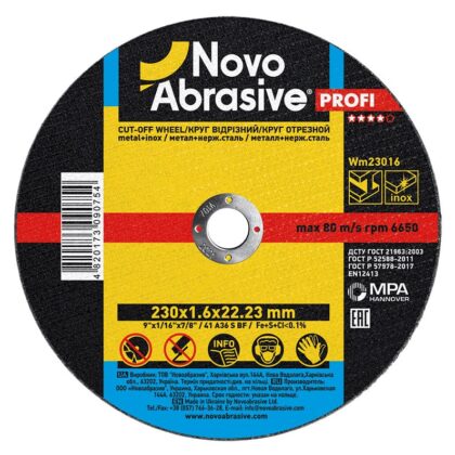 Vágókorong fémhez NovoAbrasive 41 230x1.6x22.23 mm