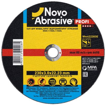 Vágókorong fémhez NovoAbrasive 42 230x3.0x22.23 mm
