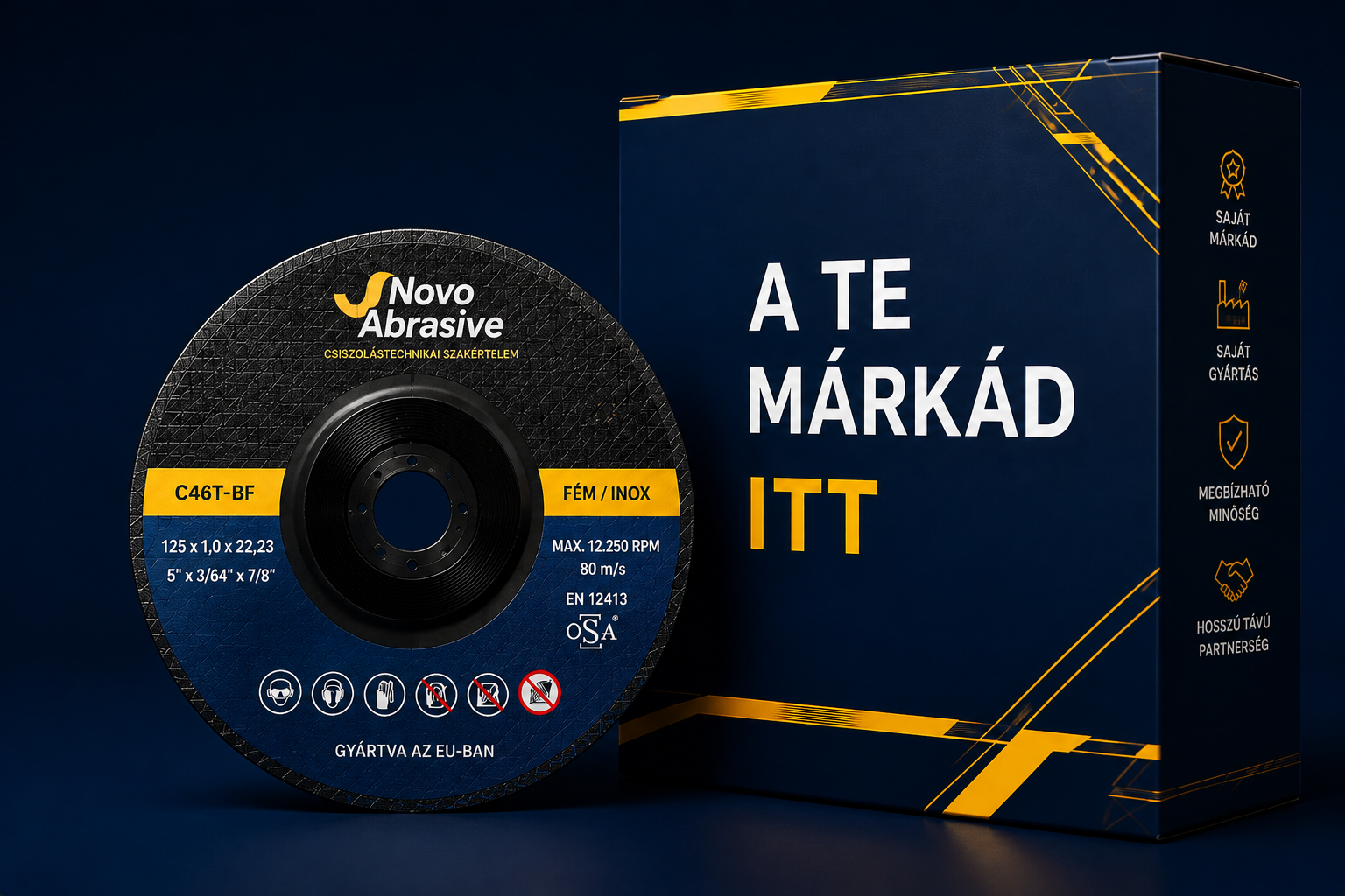 Saját márkás NovoAbrasive vágókorong gyártás